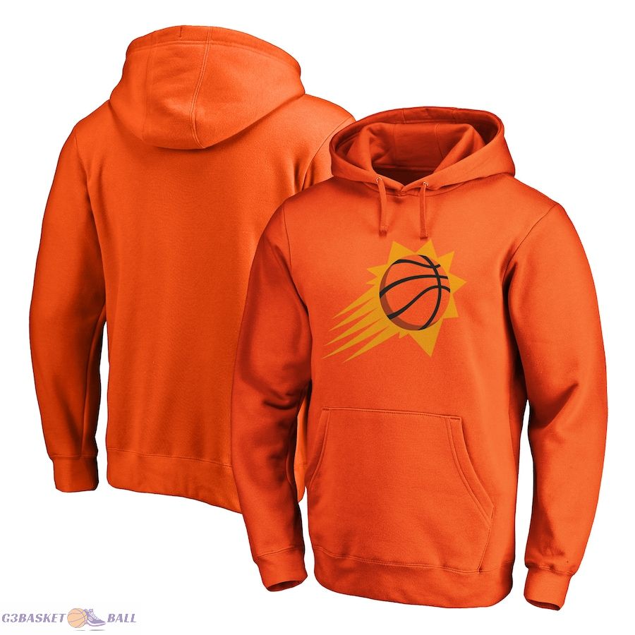 Men's Phoenix Suns Fanatics Orange Icon Primary Logo Fitted Pullover Hoodie