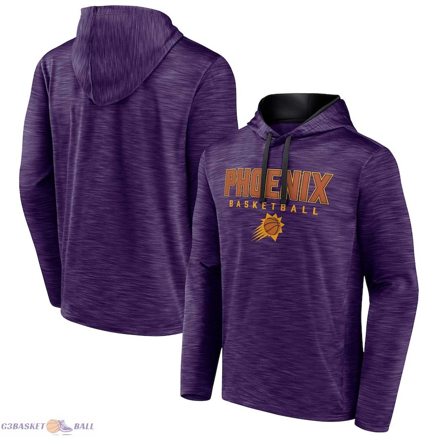 Men's Phoenix Suns Fanatics Heather Purple Fast Break Pullover Hoodie