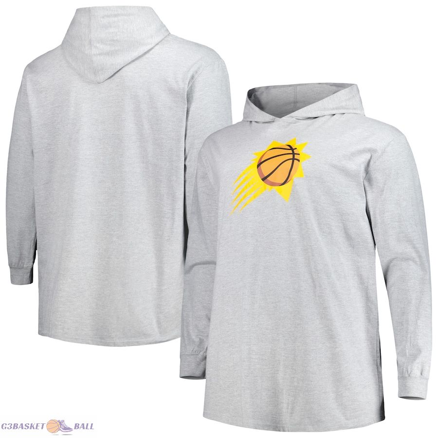 Men's Phoenix Suns Fanatics Heather Gray Big & Tall Pullover Hoodie