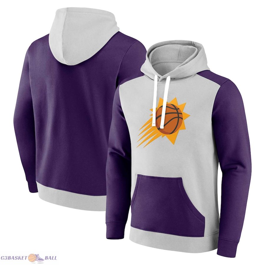 Men's Phoenix Suns Fanatics Gray/Purple Arctic Colorblock Pullover Hoodie