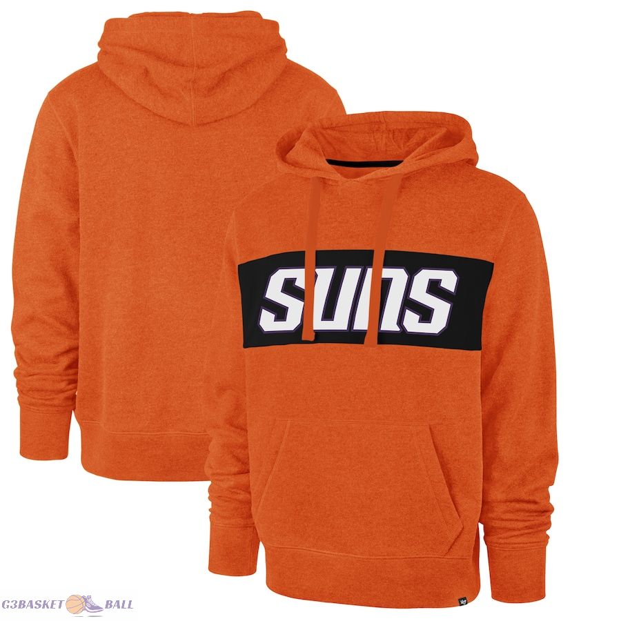 Men's Phoenix Suns '47 Orange 2021/22 City Edition Wordmark Chest Pass Pullover Hoodie