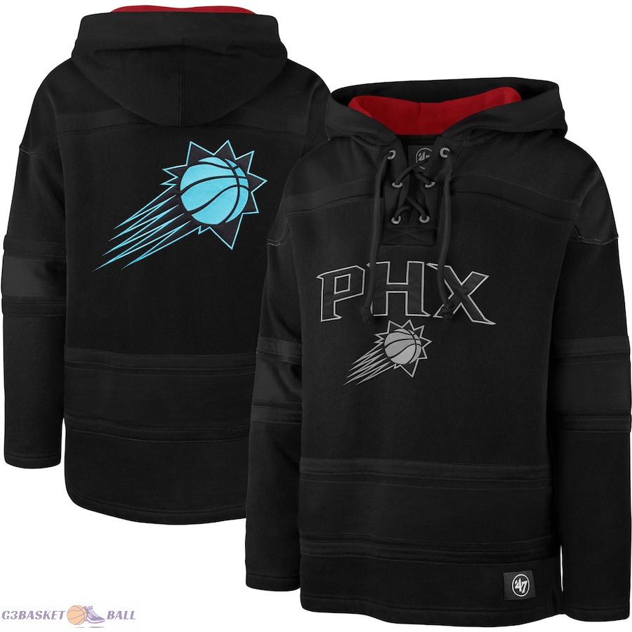 Men's Phoenix Suns '47 Black 2022/23 Pregame MVP Lacer Pullover Hoodie - City Edition