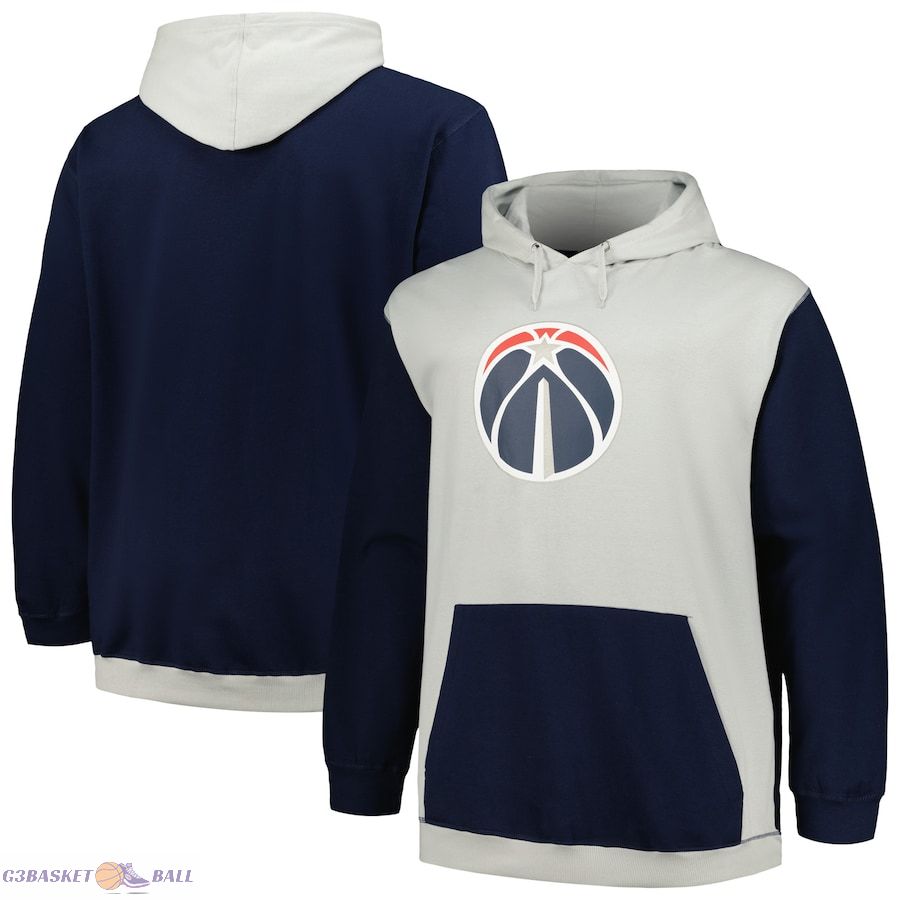 Men's Washington Wizards Fanatics Navy/Silver Big & Tall Primary Arctic Pullover Hoodie