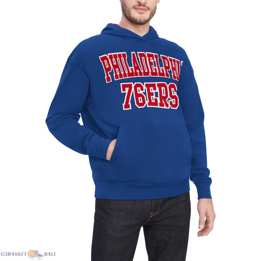 Men's Philadelphia 76ers Tommy Jeans Royal Greyson Pullover Hoodie