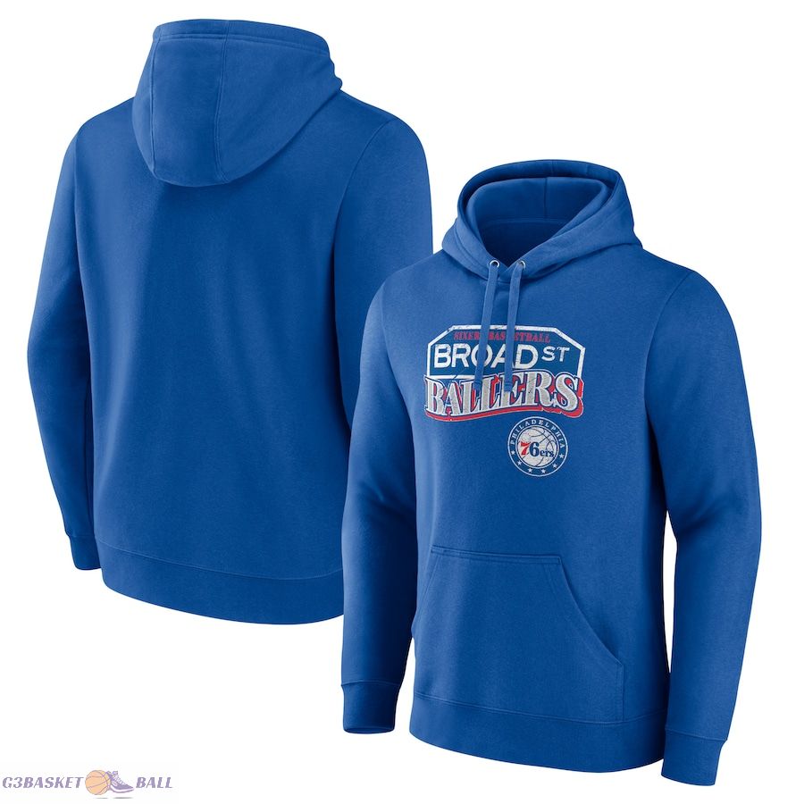 Men's Philadelphia 76ers Royal Pick & Roll Coverage Pullover Hoodie