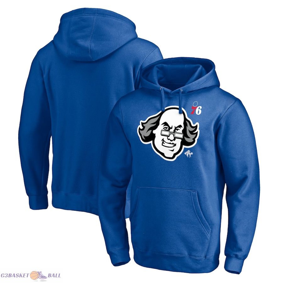 Men's Philadelphia 76ers Royal Hometown Collection Post Up Pullover Hoodie