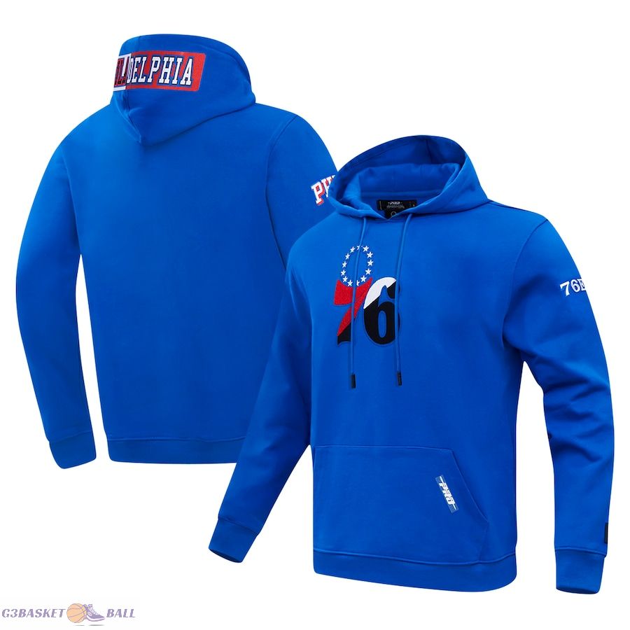 Men's Philadelphia 76ers Pro Standard Royal Split Logo Pullover Hoodie