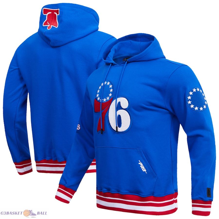 Men's Philadelphia 76ers Pro Standard Royal Retro Classic Pullover Hoodie