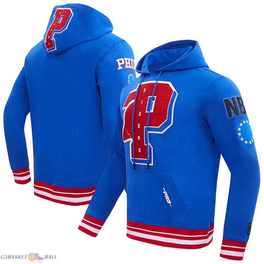 Men's Philadelphia 76ers Pro Standard Royal Mash Up Fleece Pullover Hoodie