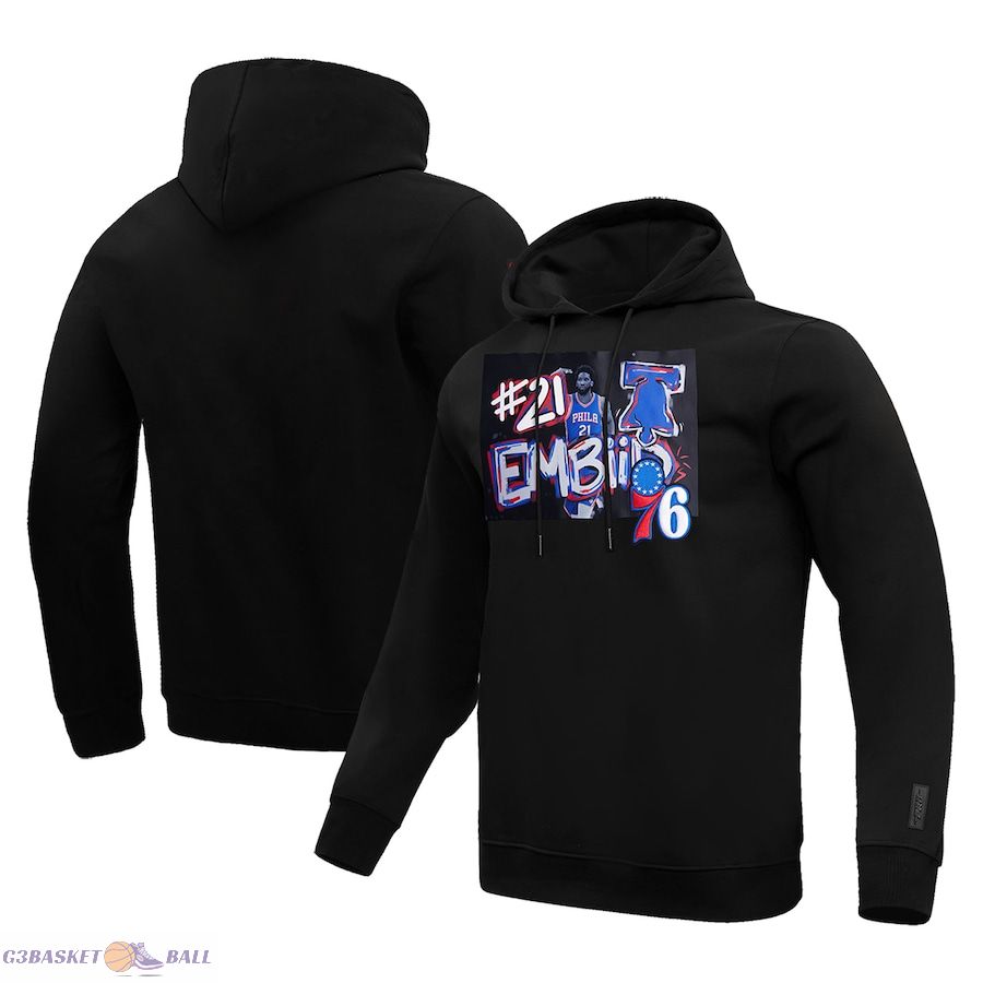 Men's Philadelphia 76ers Joel Embiid Pro Standard Black Player Yearbook Pullover Hoodie