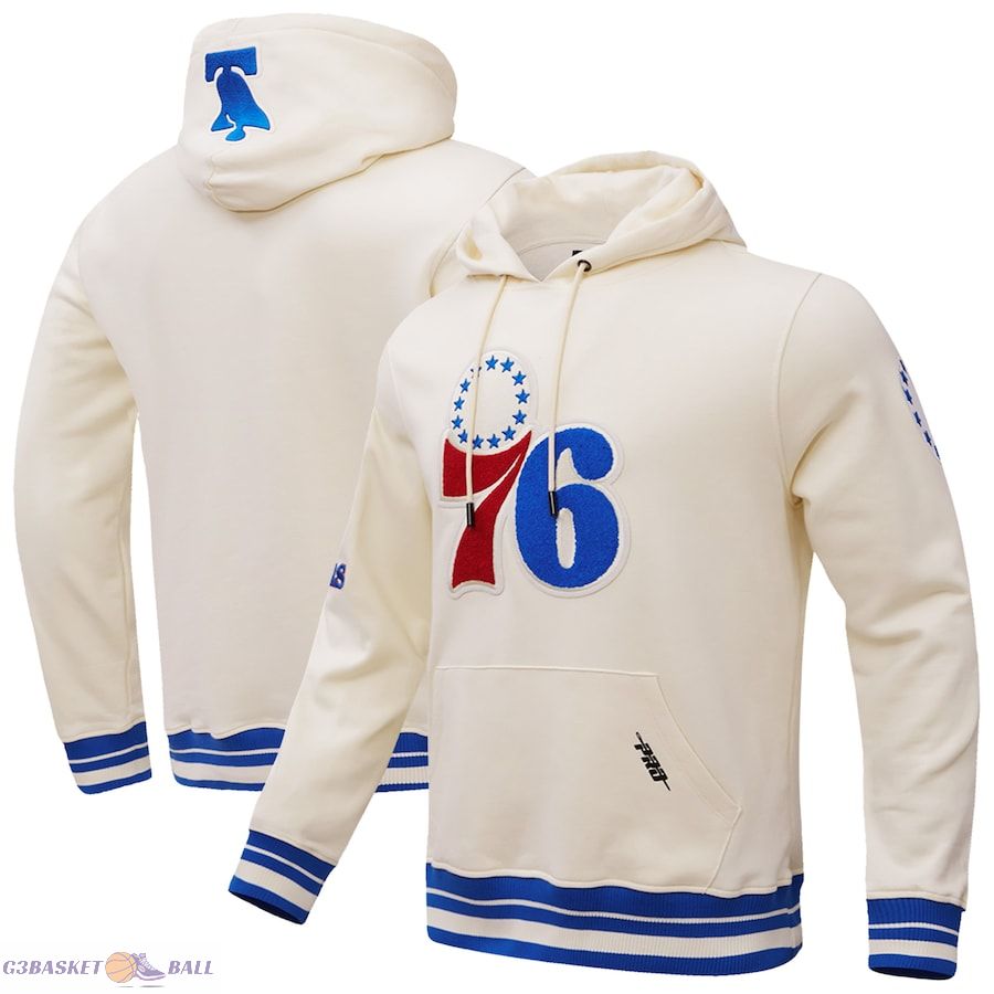 Men's Philadelphia 76ers Pro Standard Cream Retro Classic Pullover Hoodie