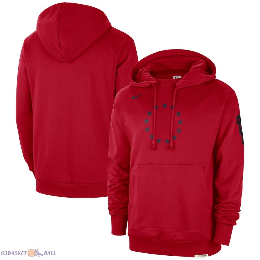 Men's Philadelphia 76ers Nike Red 2023/24 City Edition Courtside Standard Issue Pullover Hoodie