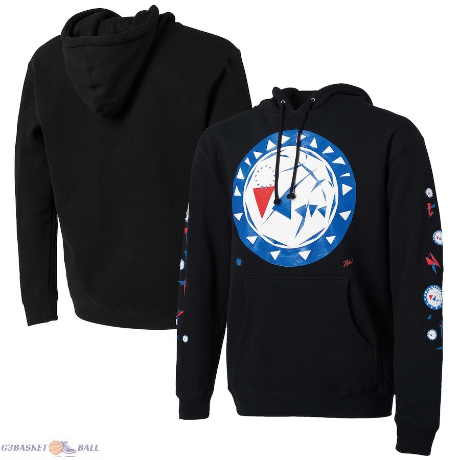 Men's Philadelphia 76ers NBA x Naturel Black No Caller ID Pullover Hoodie