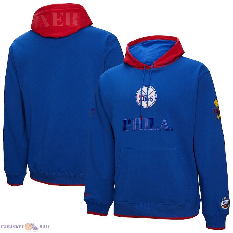 Men's Philadelphia 76ers Mitchell & Ness Royal Hardwood Classics Team OG 3.0 Pullover Hoodie