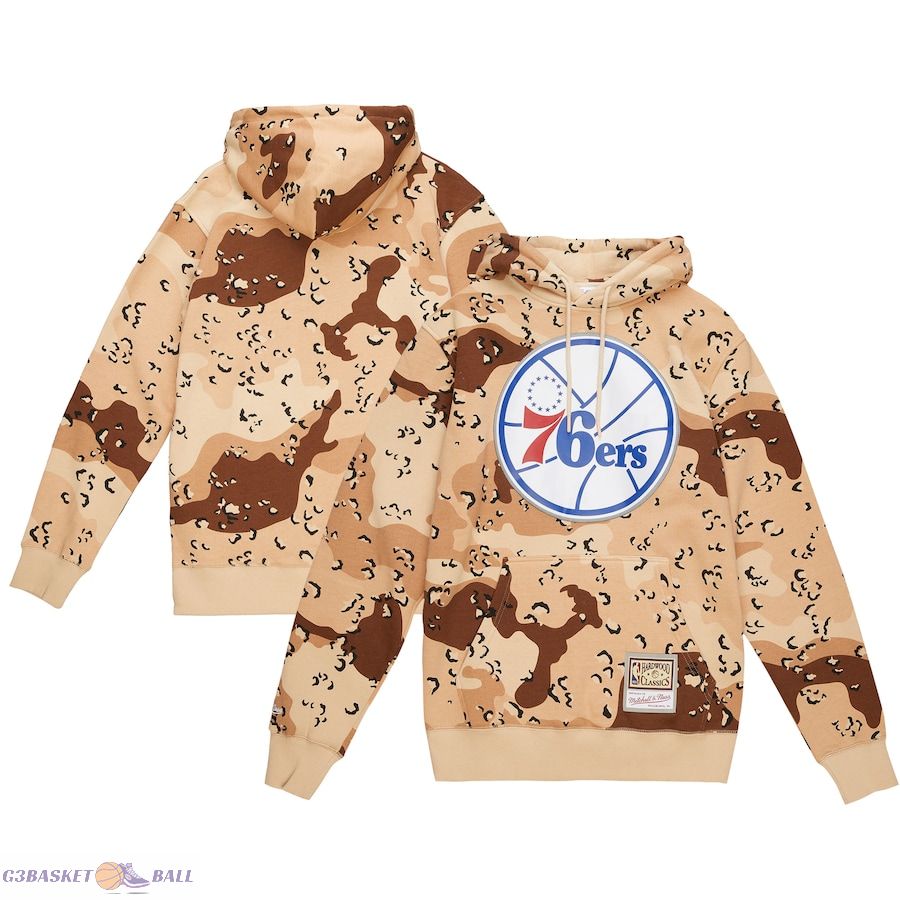 Men's Philadelphia 76ers Mitchell & Ness Camo Hardwood Classics Reflective Pullover Hoodie