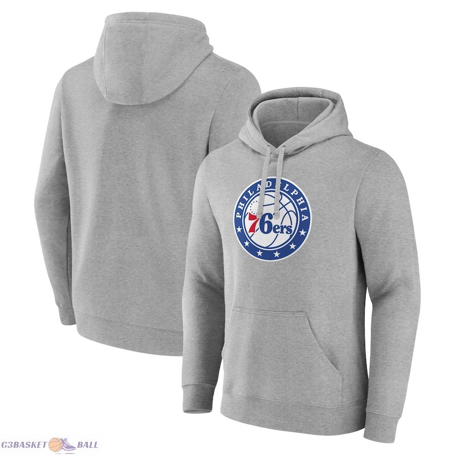 Men's Philadelphia 76ers Gray Alternate Logo Pullover Hoodie