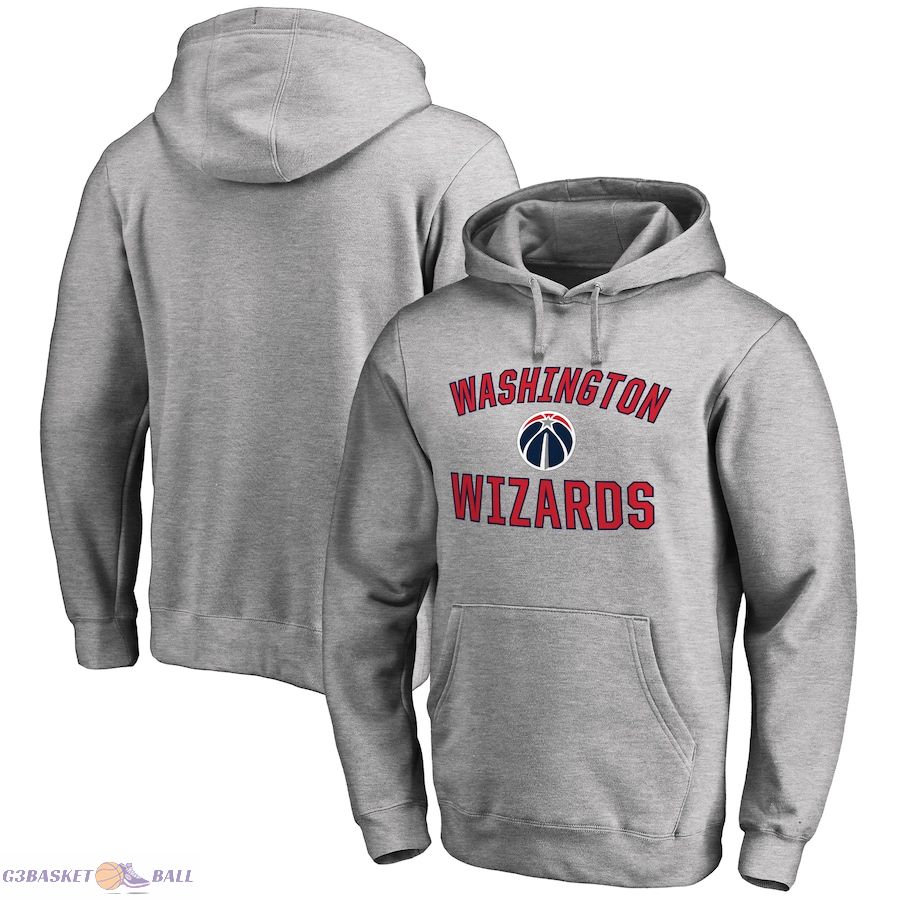 Men's Washington Wizards Ash Victory Arch Pullover Hoodie