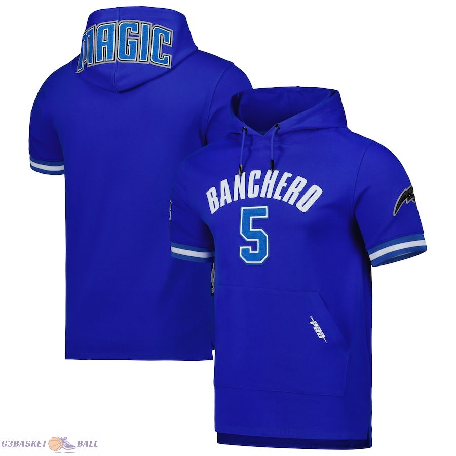 Men's Orlando Magic Paolo Banchero Pro Standard Royal Name & Number Short Sleeve Pullover Hoodie