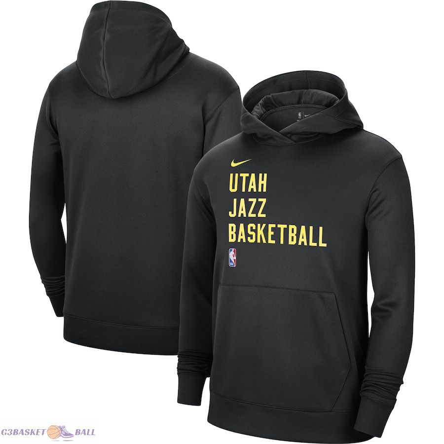 Unisex Utah Jazz Nike Black 2023/24 Performance Spotlight On-Court Practice Pullover Hoodie