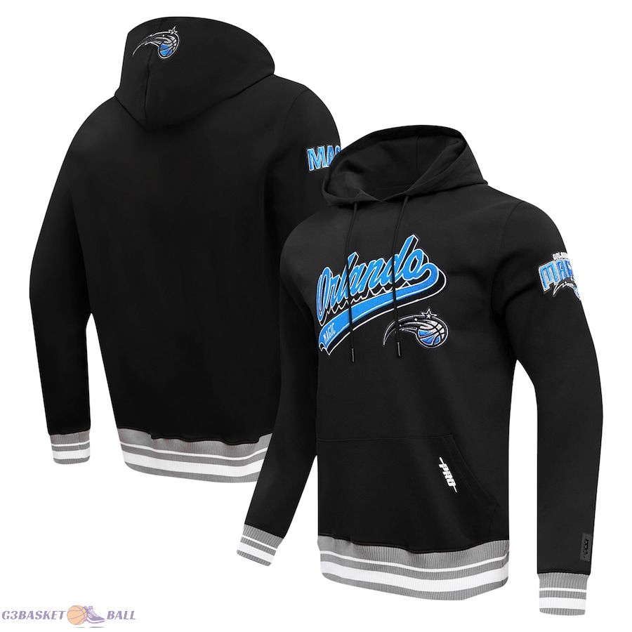 Men's Orlando Magic Pro Standard Black Script Tail Pullover Hoodie