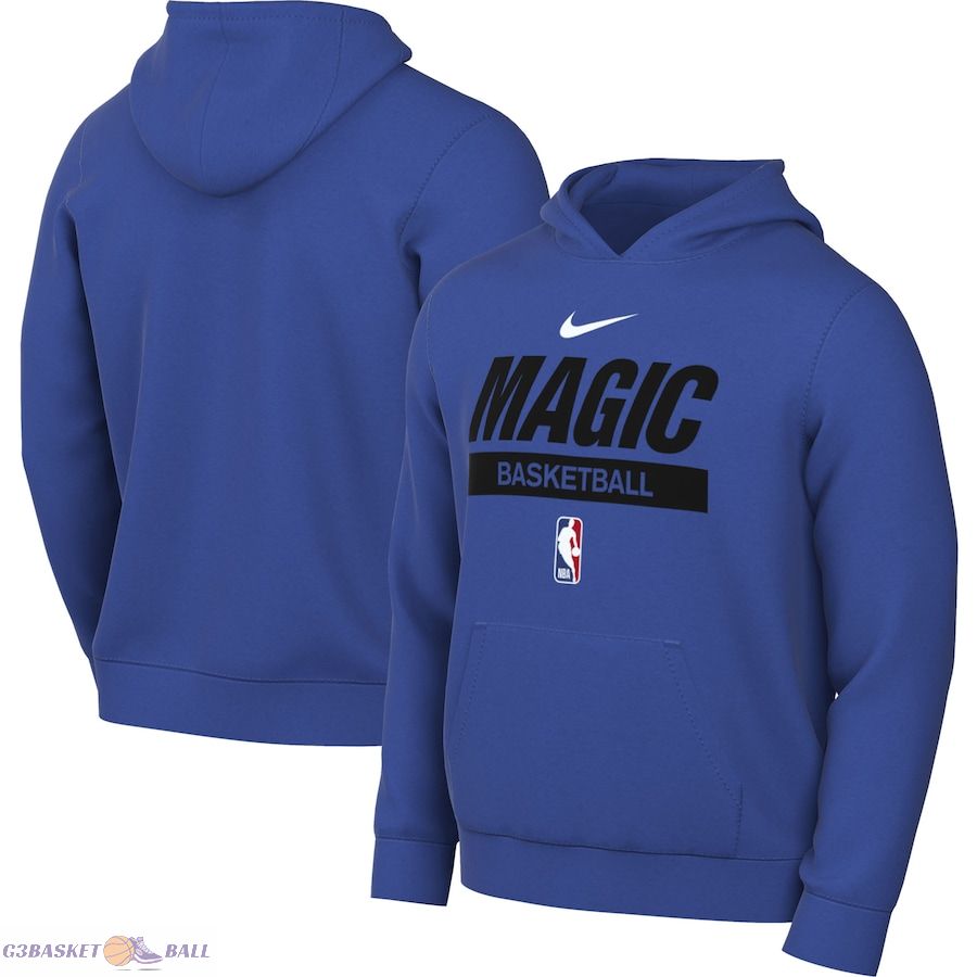 Men's Orlando Magic Nike Blue 2022/23 Spotlight On-Court Practice Performance Pullover Hoodie