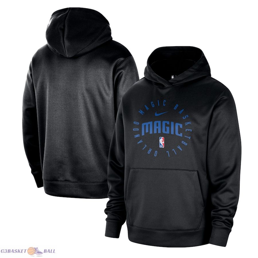 Men's Orlando Magic Nike Black 2024/25 Spotlight On-Court Practice Performance Pullover Hoodie