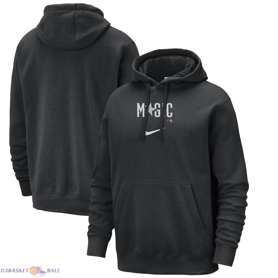 Men's Orlando Magic Nike Black 2023/24 City Edition Essential Club Pullover Hoodie