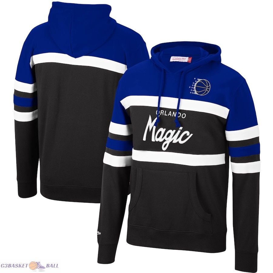 Men's Orlando Magic Mitchell & Ness Royal/Black Head Coach Pullover Hoodie