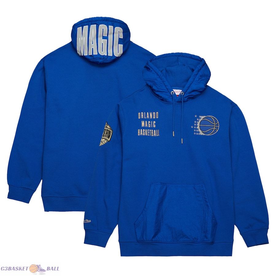 Men's Orlando Magic Mitchell & Ness Blue Team OG 2.0 Vintage Logo Fleece Pullover Hoodie