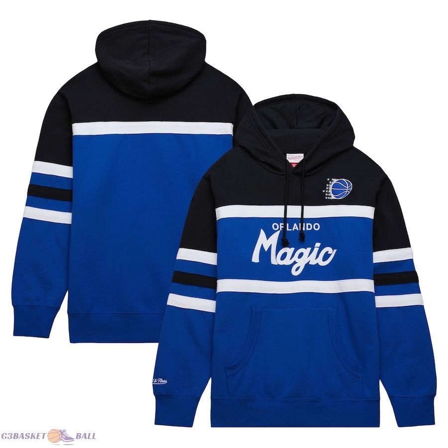 Men's Orlando Magic Mitchell & Ness Blue/Black Head Coach Pullover Hoodie