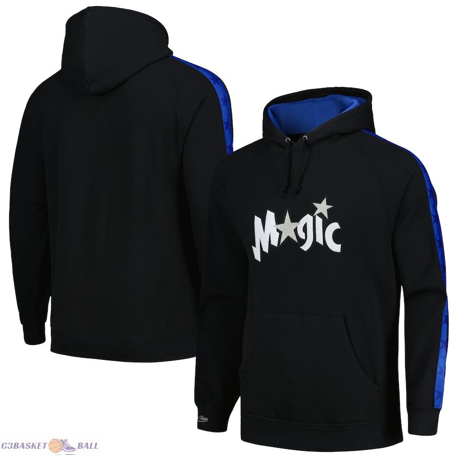 Men's Orlando Magic Mitchell & Ness Black Hardwood Classics Nights Raglan Pullover Hoodie