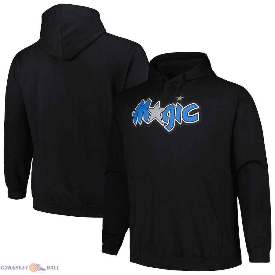 Men's Orlando Magic Mitchell & Ness Black Hardwood Classics Big & Tall Pullover Hoodie