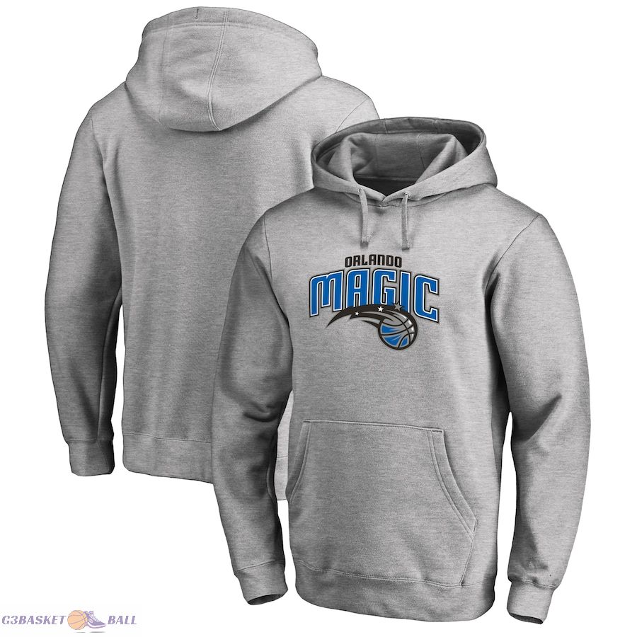 Men's Orlando Magic Heather Gray Primary Logo Pullover Hoodie