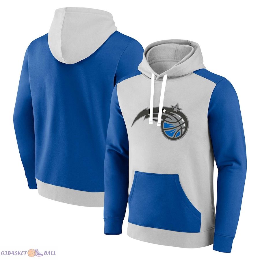 Men's Orlando Magic Fanatics Gray/Blue Arctic Colorblock Pullover Hoodie