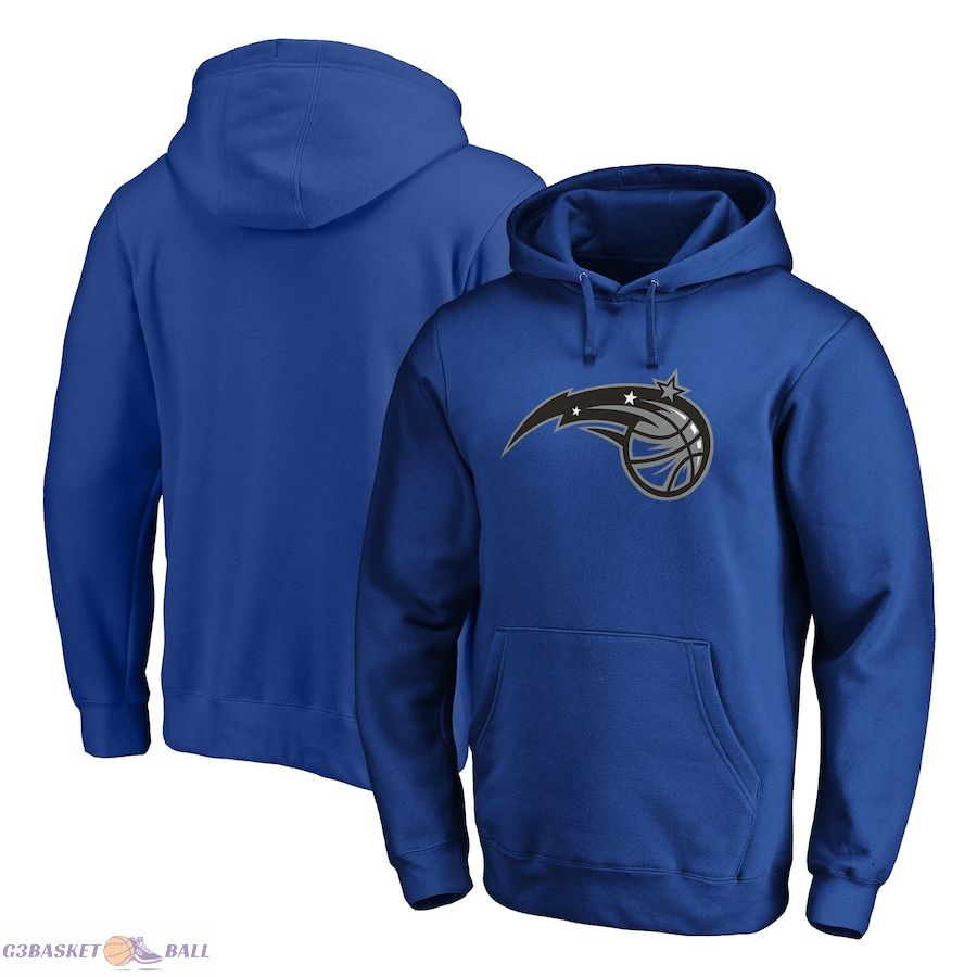 Men's Orlando Magic Fanatics Blue Icon Primary Logo Fitted Pullover Hoodie