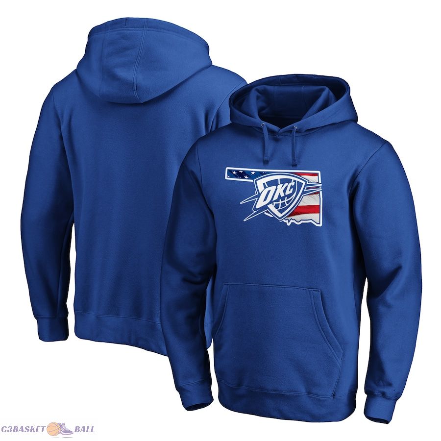 Men's Oklahoma City Thunder Royal Banner State Pullover Hoodie