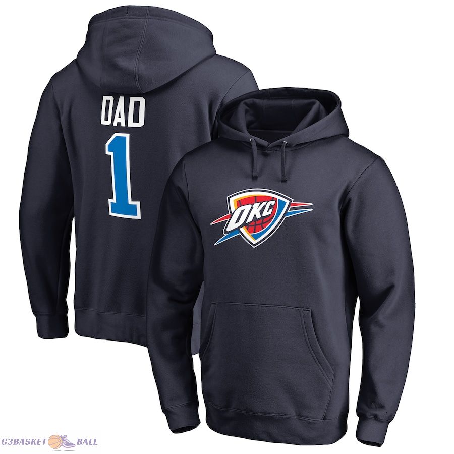 Men's Oklahoma City Thunder Navy #1 Dad Pullover Hoodie