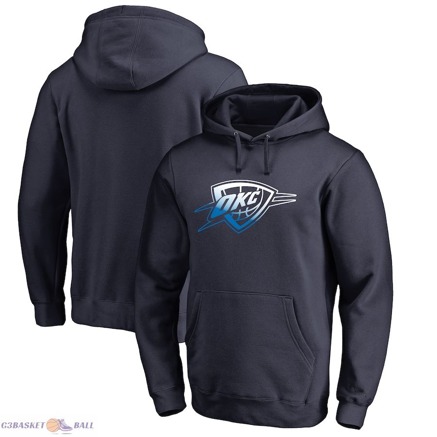 Men's Oklahoma City Thunder Navy Gradient Logo Pullover Hoodie