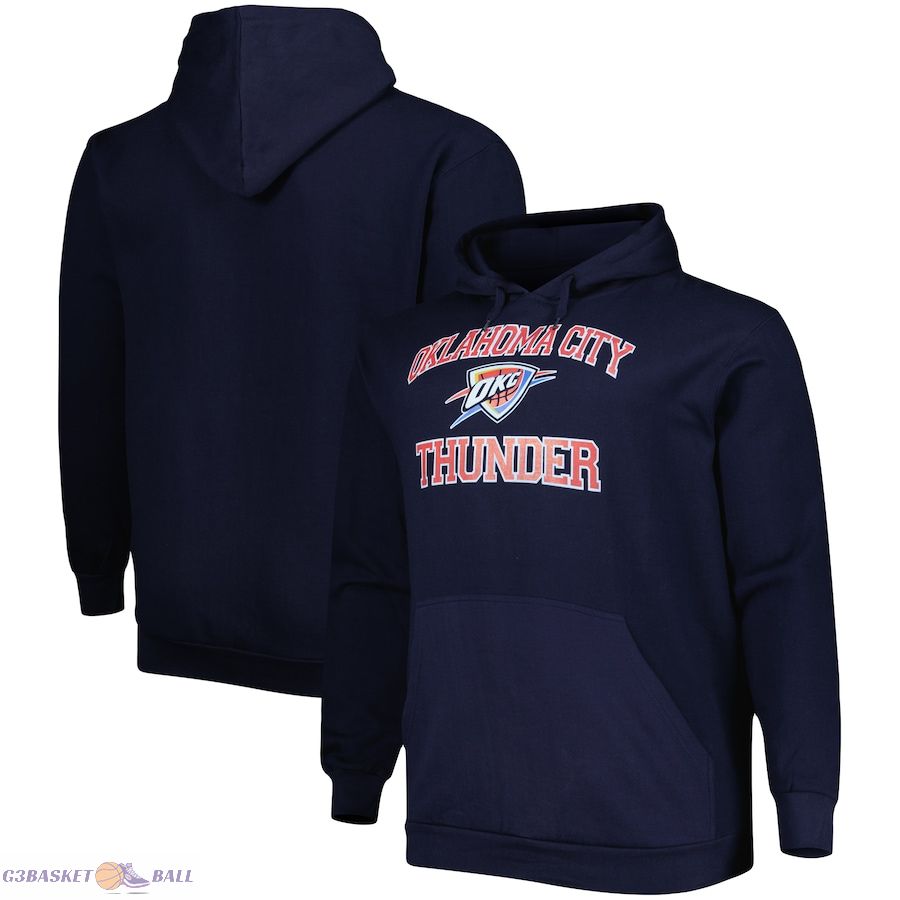 Men's Oklahoma City Thunder Navy Big & Tall Heart & Soul Pullover Hoodie