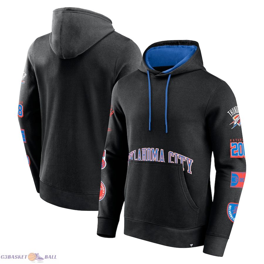 Men's Oklahoma City Thunder Fanatics Black Home Court Pullover Hoodie