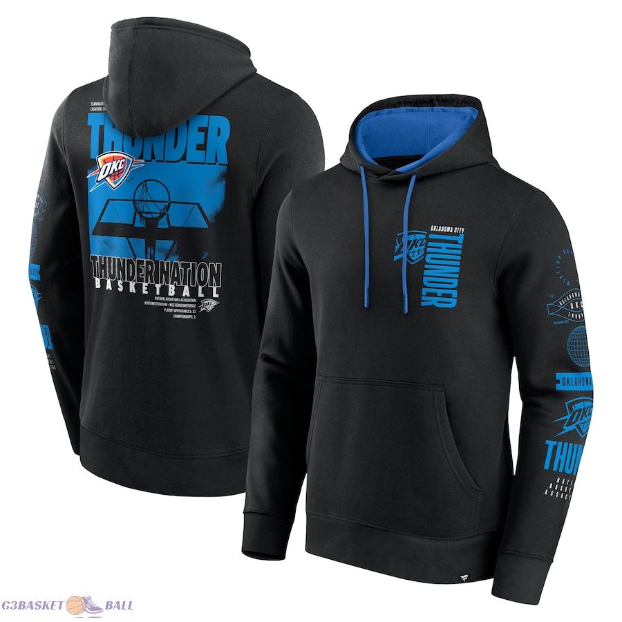 Men's Fanatics Black Game Time Crossover Pullover Hoodie