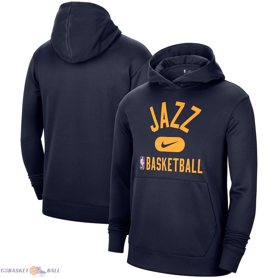 Men's Utah Jazz Nike Navy 2021-2022 Spotlight On Court Performance Practice Pullover Hoodie