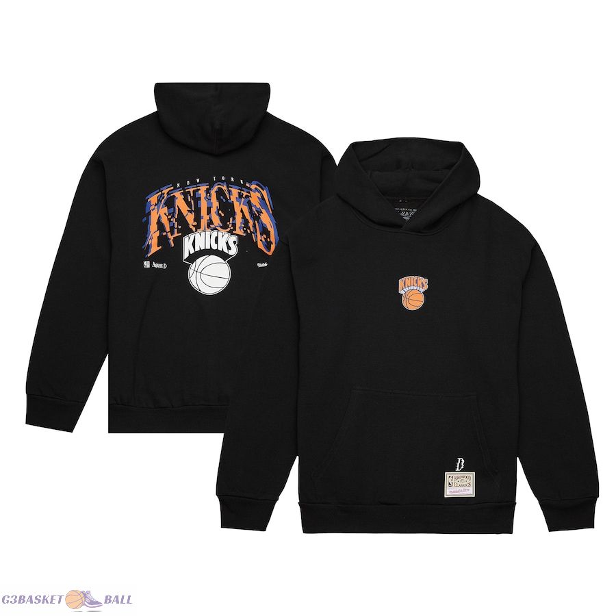 Unisex New York Knicks Black SUGA x NBA by Mitchell & Ness Capsule Collection Glitch Pullover Hoodie