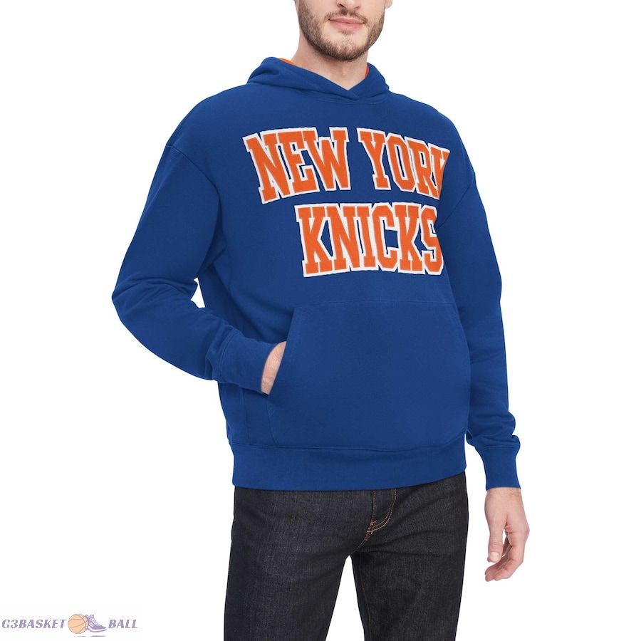 Men's New York Knicks Tommy Jeans Blue Greyson Pullover Hoodie