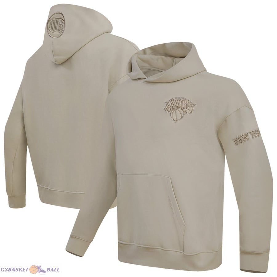 Men's New York Knicks Pro Standard Tan Neutral Dropped Shoulder Fleece Pullover Hoodie