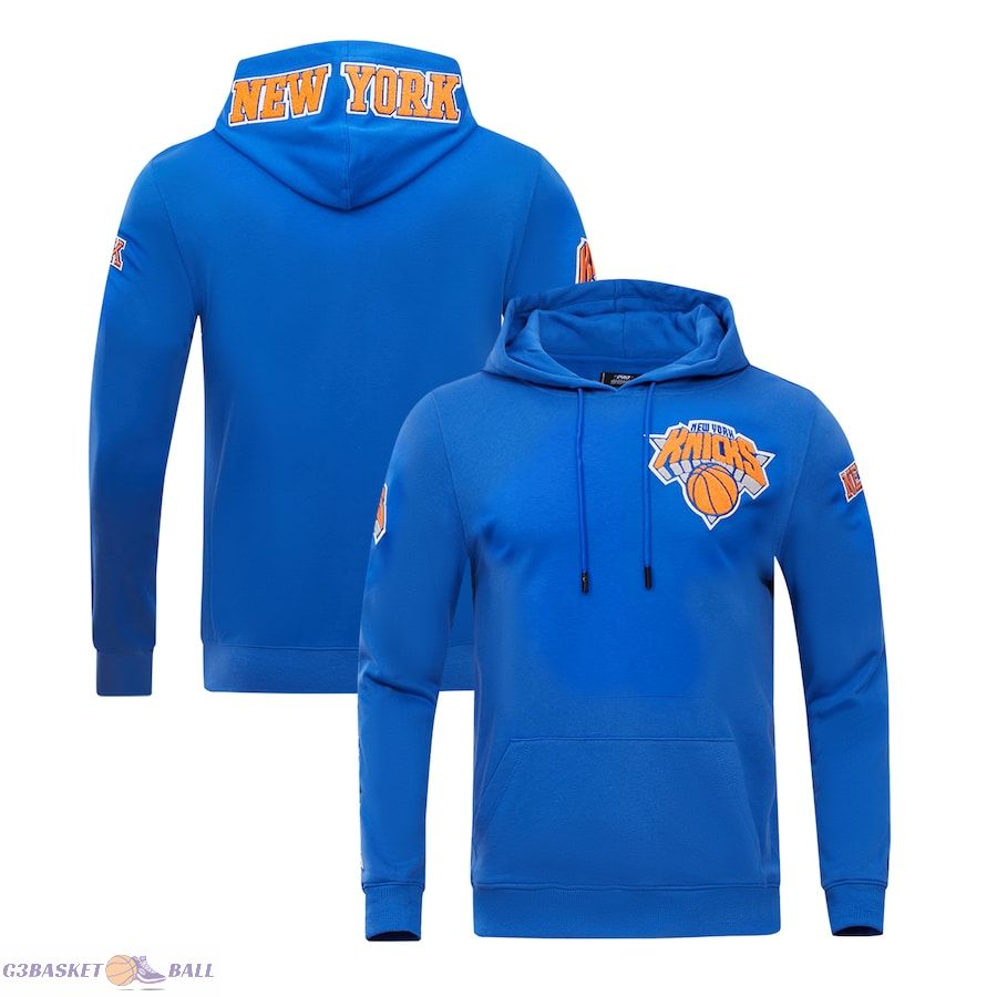 Men's New York Knicks Pro Standard Royal Classic Chenille DK Pullover Hoodie