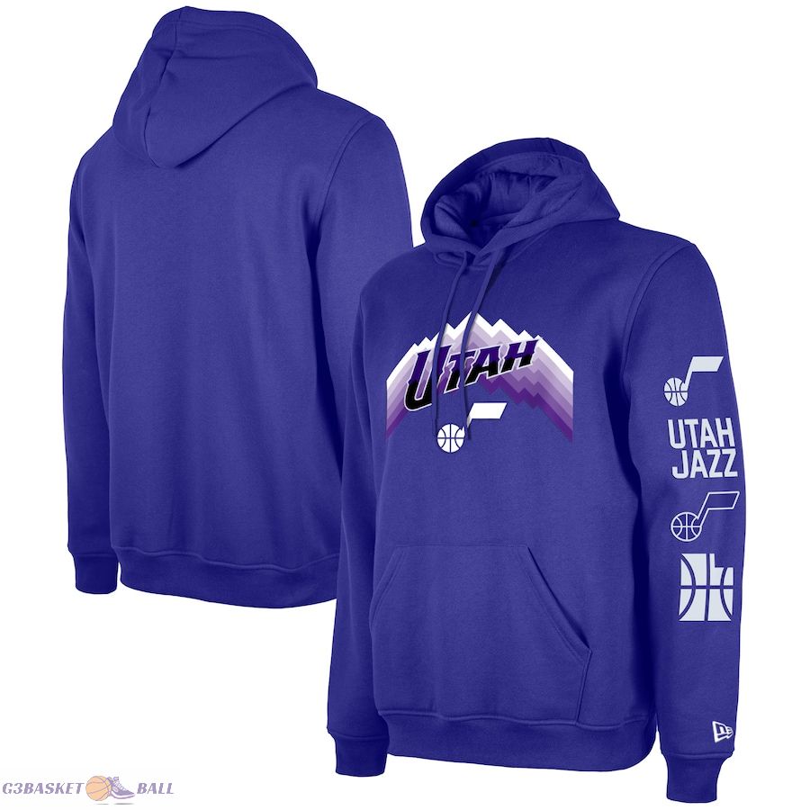 Men's Utah Jazz New Era Purple Big & Tall 2023/24 City Edition Jersey Pullover Hoodie