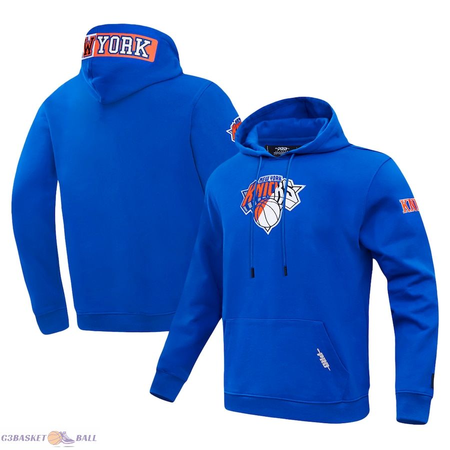 Men's New York Knicks Pro Standard Blue Split Logo Pullover Hoodie