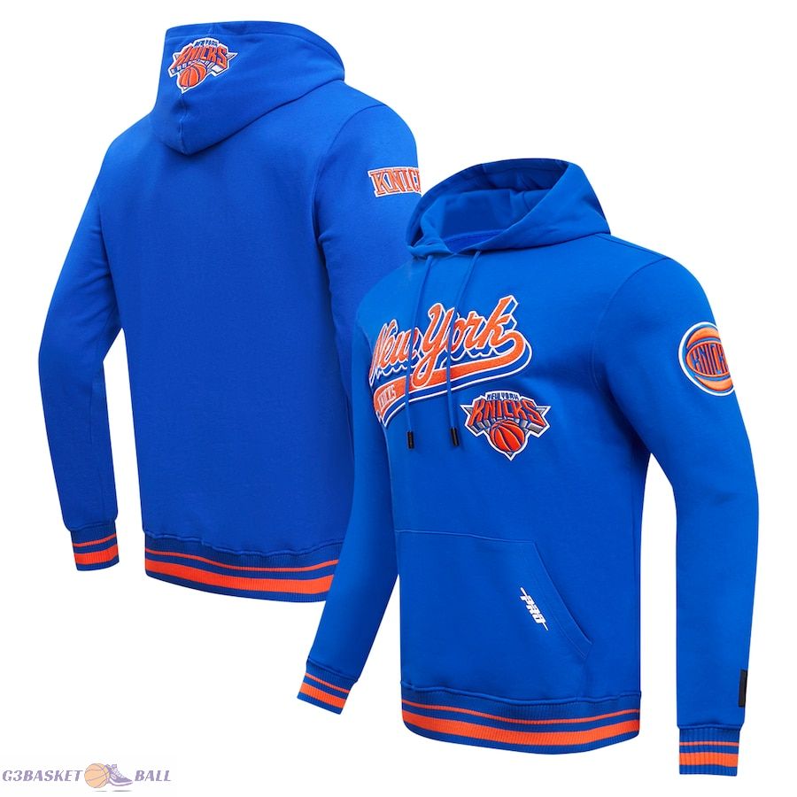 Men's New York Knicks Pro Standard Blue Script Tail Pullover Hoodie