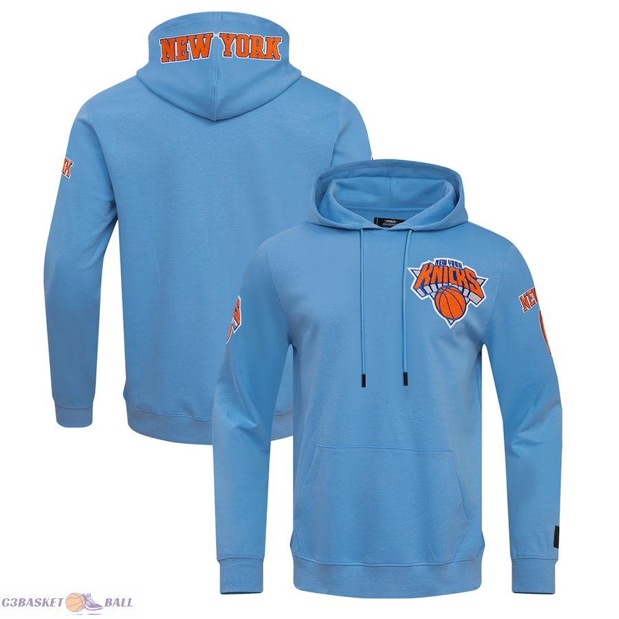 Men's New York Knicks Pro Standard Blue Classic Chenille DK Pullover Hoodie